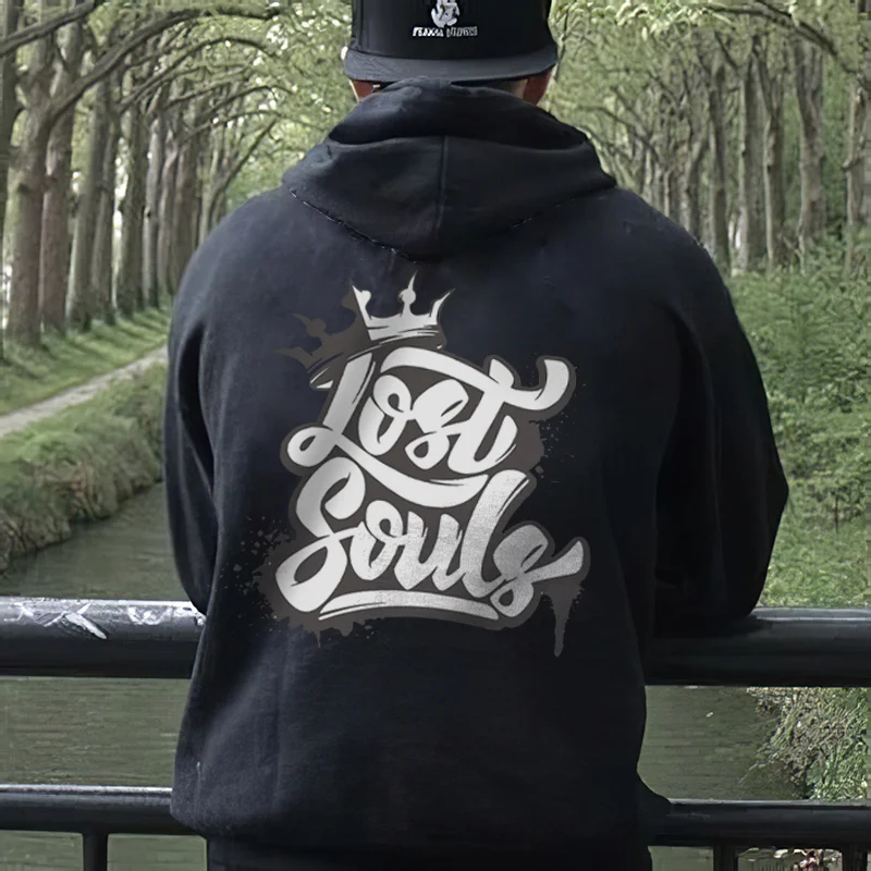 LOST SOULS Print Casual Hoodie - Krazyskull