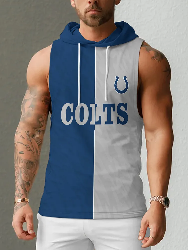 Indianapolis Colts Men's  Casual Comfy Sleeveless Hooded Tank Top