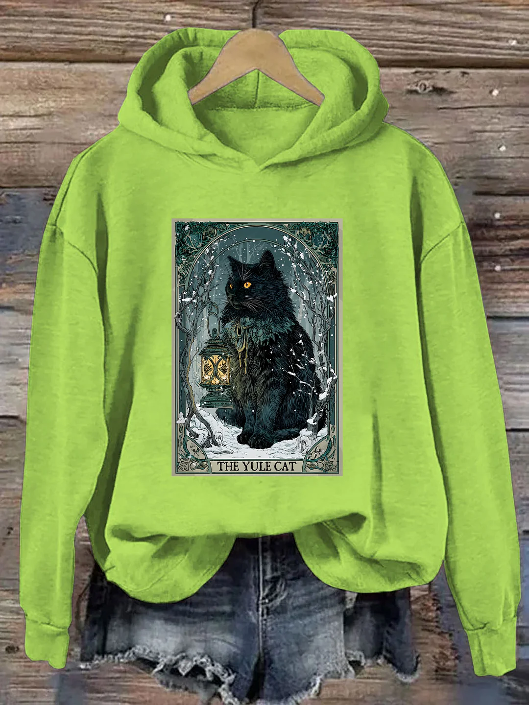 The Yule Cat Tarot Card Christmas Hoodie