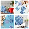 (US Local)8Pcs Wooden Snowflake Diamond Painting Coasters for Art Craft for Home Office