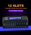 12-slot LCD Smart Battery Charger, Universal For No. 5 And No. 7, Self-Stop Power Display When Full, KTV Microphone