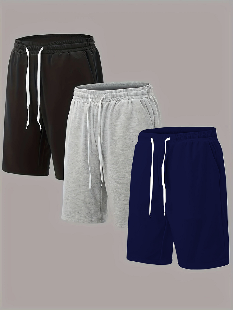 Three Size Men'S Unpleated Shorts & Everyday All-In-One Comfortable Shorts & Suitable For Everyday And Sports