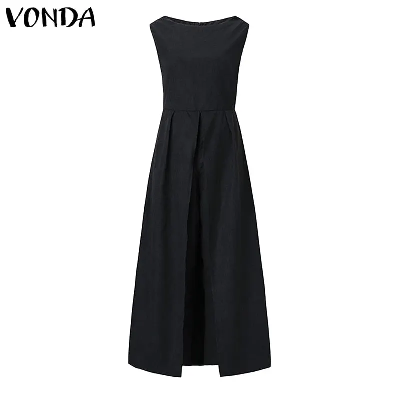Overalls for Women Party Playsuits Sexy Jumpsuits Vintage Rompers Office Lady Overalls Long Pants VONDA Female Trousers Pus Size