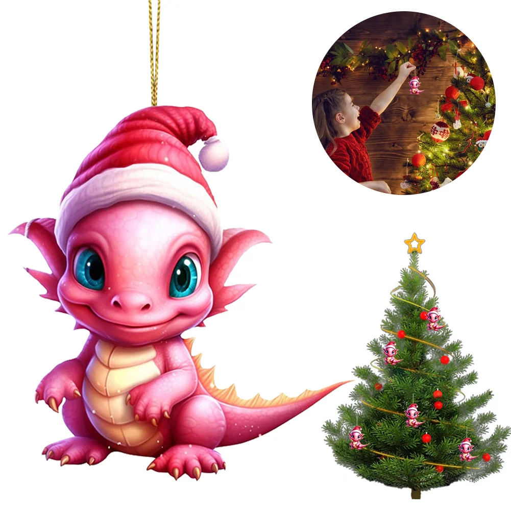 Statue Of Baby Dragon Acrylic Handmake Dinosaur Figurines Cartoon (Pink)