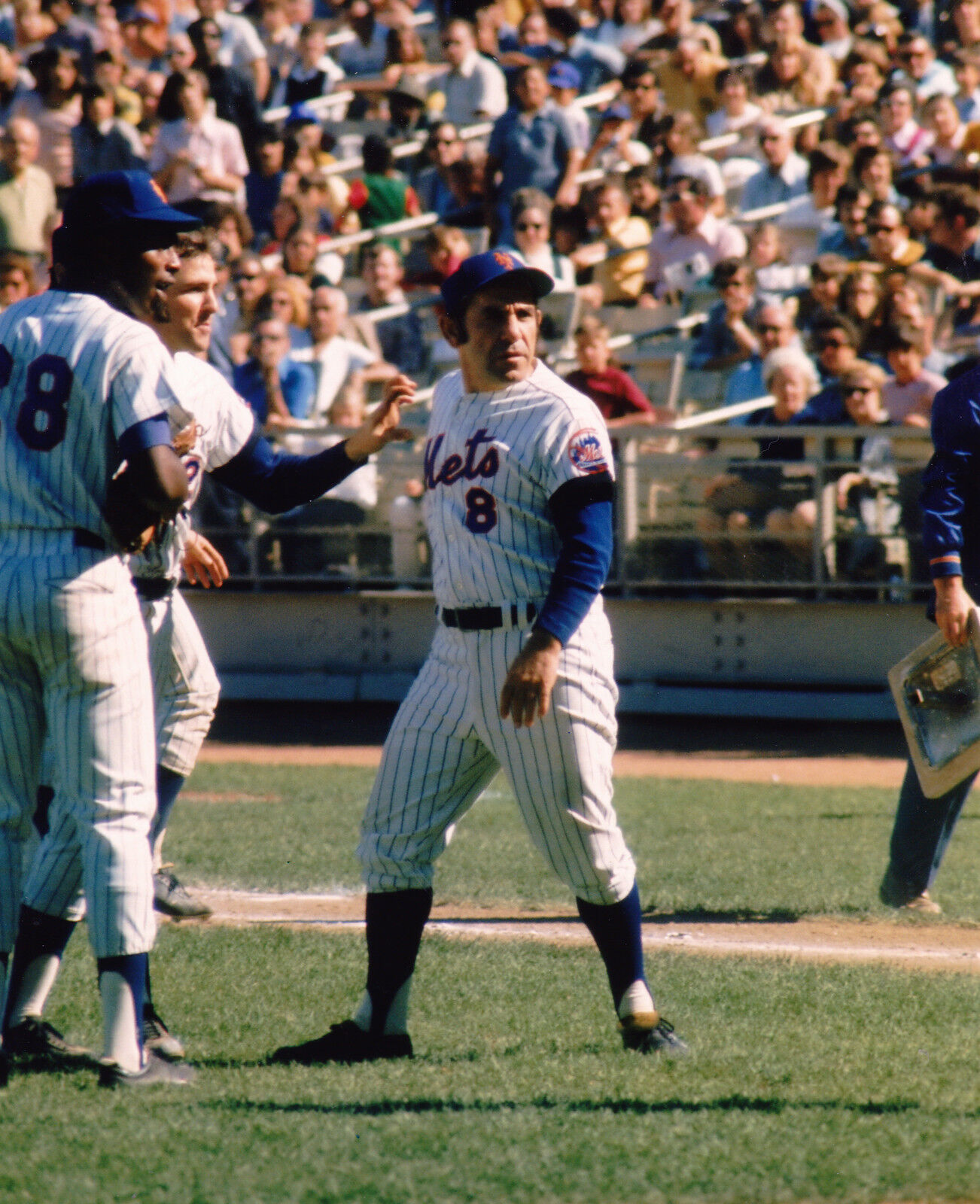 YOGI BERRA NEW YORK METS VINTAGE COLOR 8x10