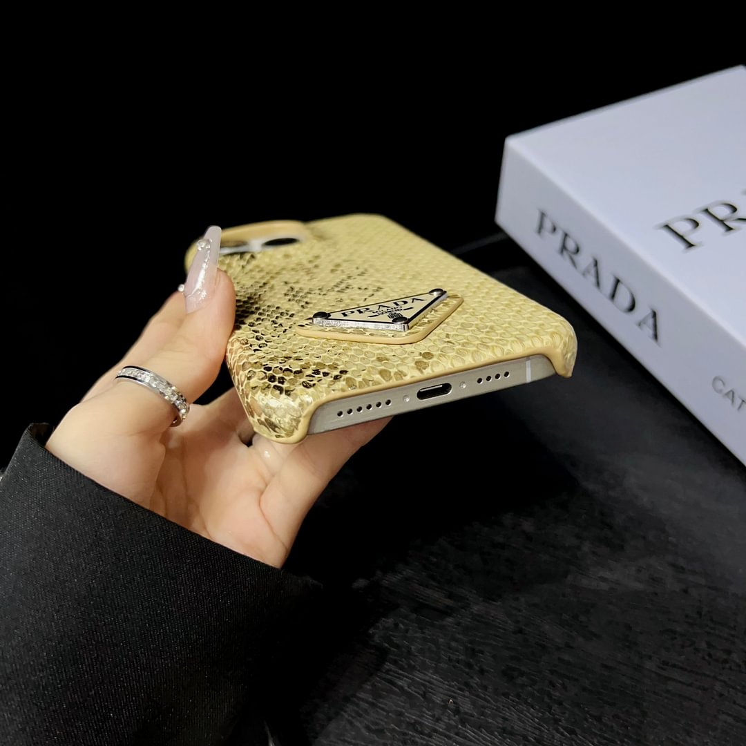 Prada Luxury Python PU Leather Apple iPhone and Samsung Galaxy Phone Case