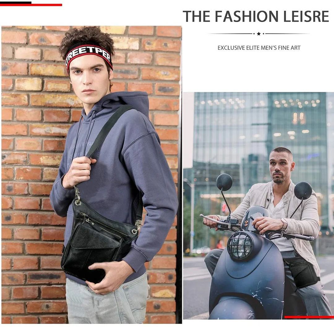 Genuine Leather Men's Drop Leg Pouch Tools Bags Tactical Leg Bag Purse Fanny Pack Thigh Bags Bike Cycling Hip Bag Waist Pack