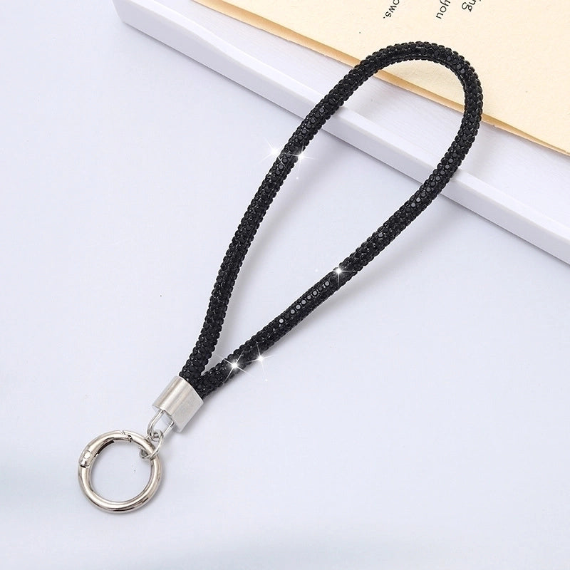 Casual Elegant Minimalist Solid Color Rhinestone Rope Bag Pendant Keychain