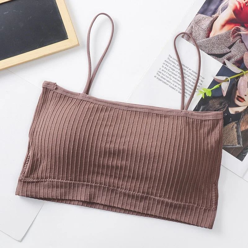 Women Cotton Underwear Tube Top Bra Ladies Thread Bra Comfort Tank Up Women Sports Bra Sexy Top Female Crop Top Sexy Lingerie