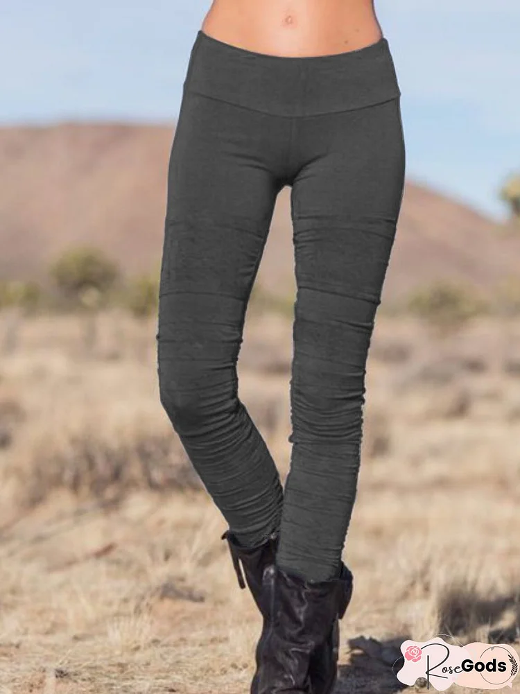 Solid Casual Pants