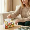 (24cm)Diamond Art Tissue Box Cover DIY PU Desktop Organizer Large(Farm)
