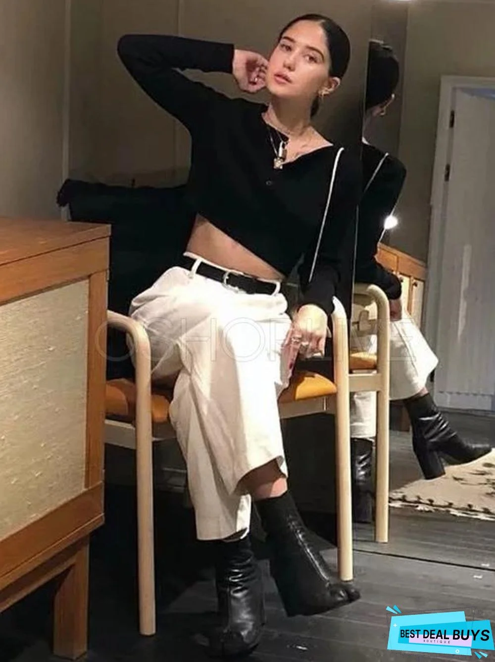 Sexy Plain Short Knitwear