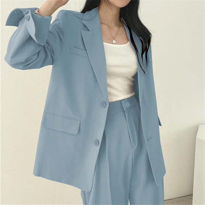 Athvotar Athvotar And Autumn New Blazer Female British Wind Casual Versatile Blue Small Medium Long Suit Female