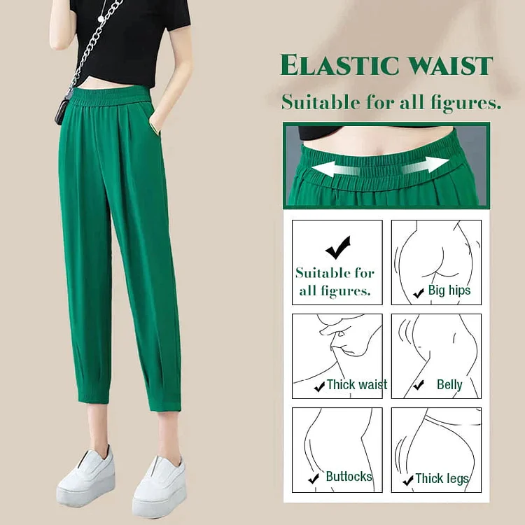 Pantaloni dritti casual elasticizzati traspiranti da donna (49% di sconto-acquista 2 spedizione gratuita)