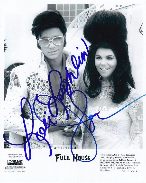 LORI LOUGHLIN & JOHN STAMOS signed FULL HOUSE ELVIS & PRISCILLA PRESLEY Photo Poster painting