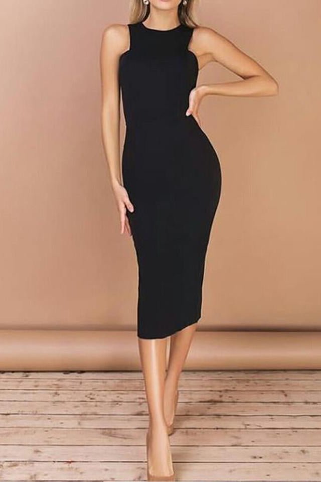Black Sleeveless Bodycon Cocktail Party Dress - Shop Trendy Women's Clothing | LoverChic