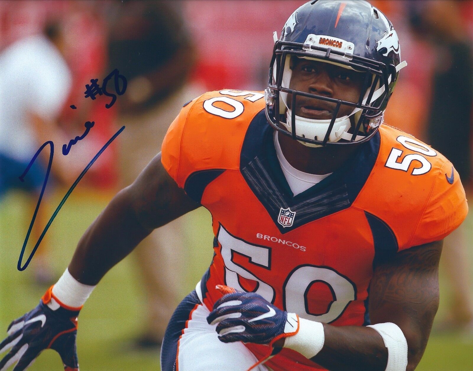 Signed 8x10 ZAIRE ANDERSON Denver Broncos Autographed Photo Poster painting - w/COA