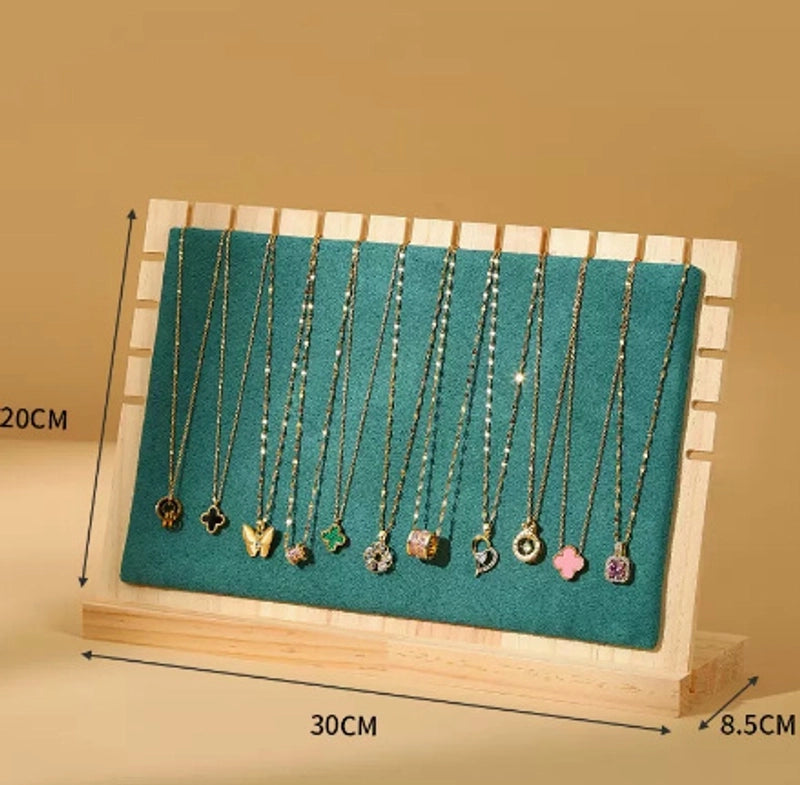 1 Piece Solid Wood Flannel Minimalist L Shape Jewelry Display