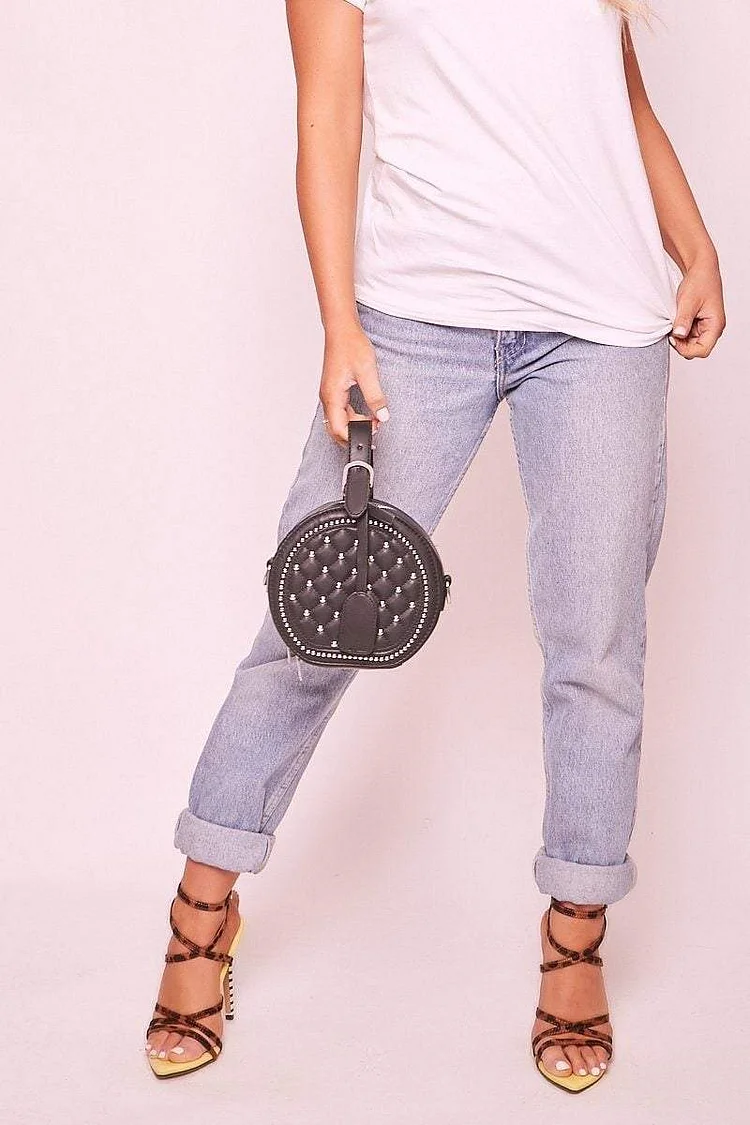 Lilly Black Circle Quilted Bag Katch Me