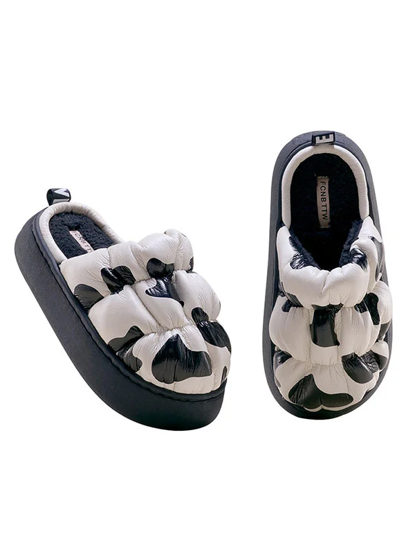 Fashon Non-Slip Keep Warm Waterproof Cow Zebra Printed Slippers