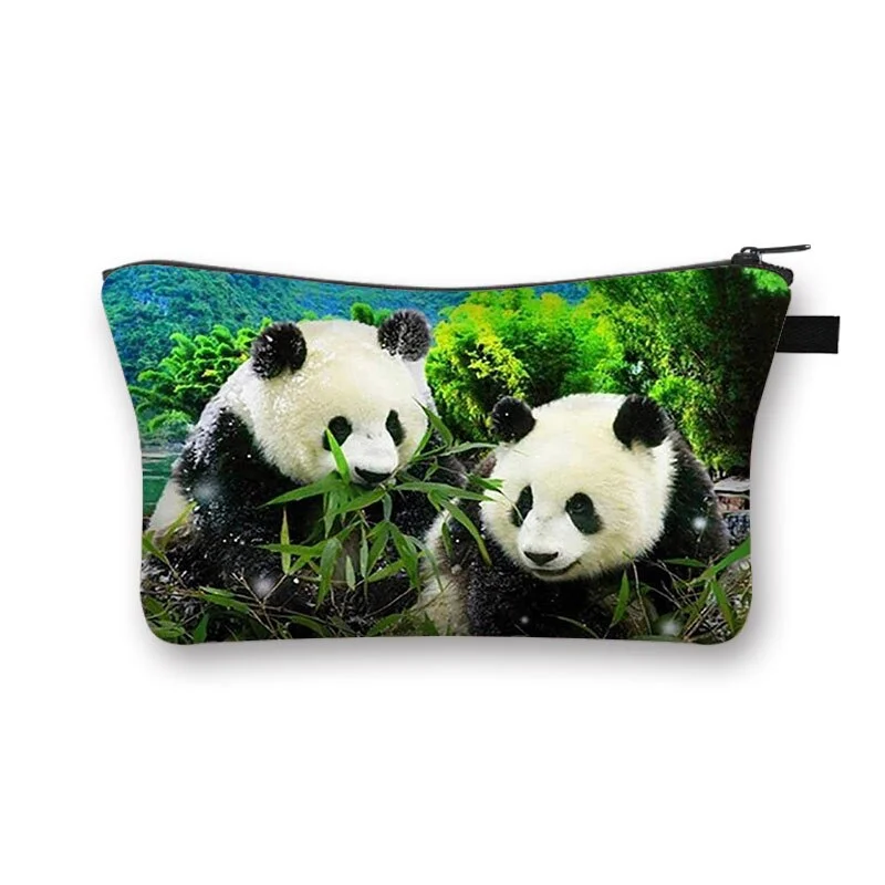Polyester Cosmetic Bag - Panda Bamboo
