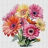 Watercolor Assorted Gerbera Flower-11CT Stamped Cross Stitch 40*40cm