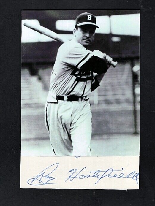 1950-52 ROY HARTSFIELD-BOSTON BRAVES AUTOGRAPHED 4X6 CUT W/ Photo Poster painting- (d.2011)