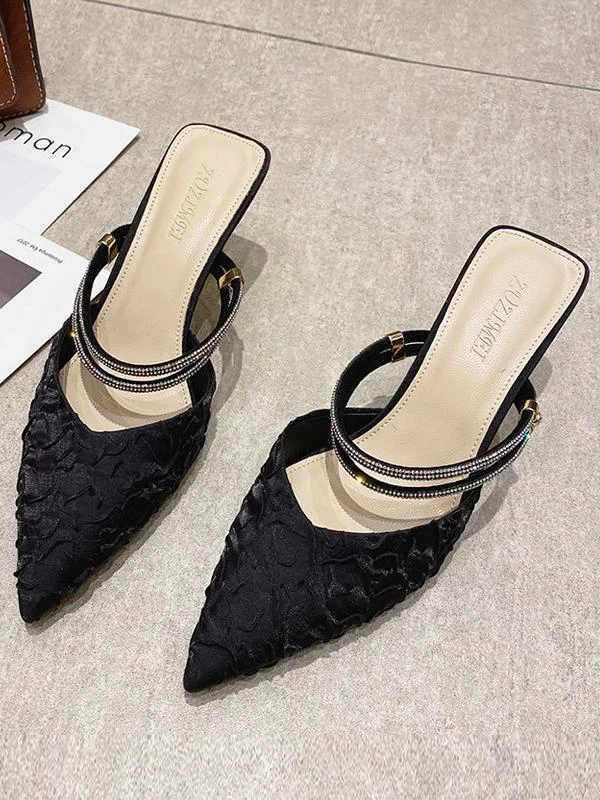 Fashion bag pointed stiletto two-wear high-heeled half slippers