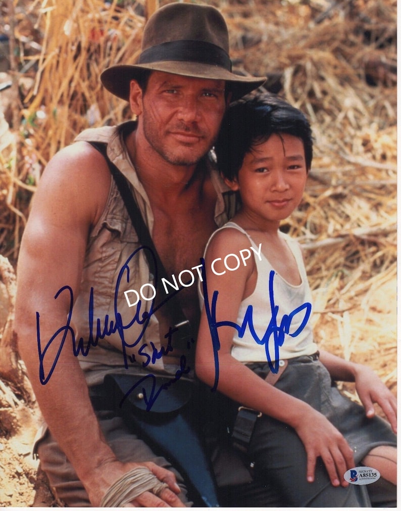 HARRISON Ford JONATHAN Ke QUAN 8 x10 20x25 cm Autographed Hand Signed Photo Poster painting