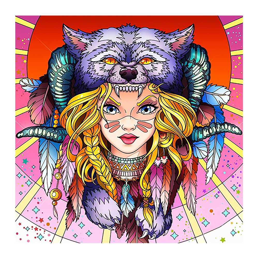 

Wolf Hat Girl - Special Shaped Diamond Painting - 30*30CM, 501 Original