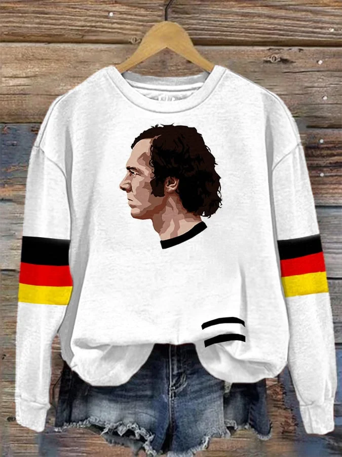 Women's RIP Beckenbauer Print Casual Sweatshirt