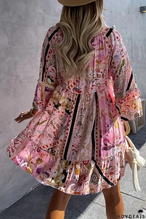 Sequin Lace Floral Dress