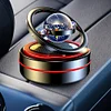 Solar Rotating Car Air Freshener Double Ring Air Aromatherapy (Black Sun)