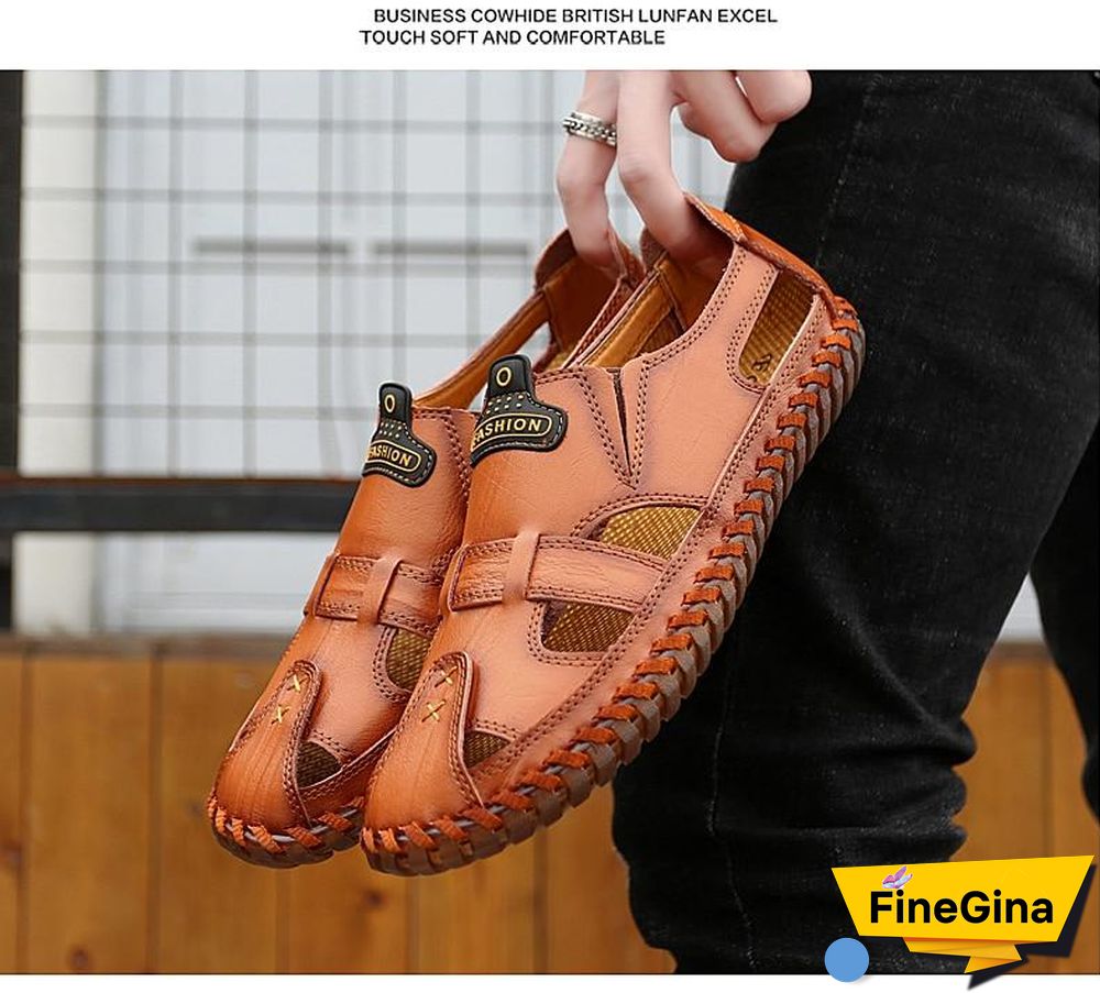 Leather Men Sandals Outdoor Flip Flop Casual Shoes Men Shoes