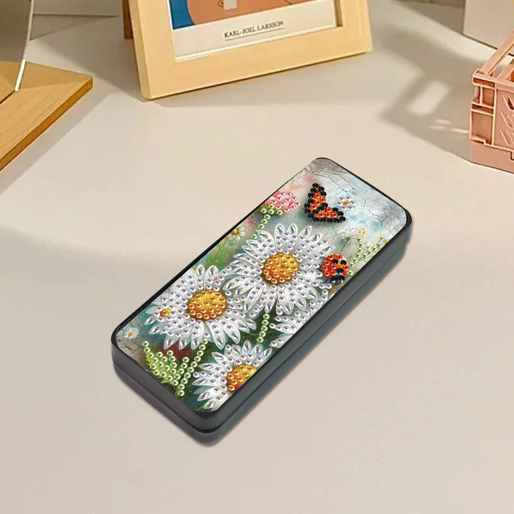 Diamond Painting Eyeglasses Case Daisy Diamond Art Sunglasses Case for Beginners