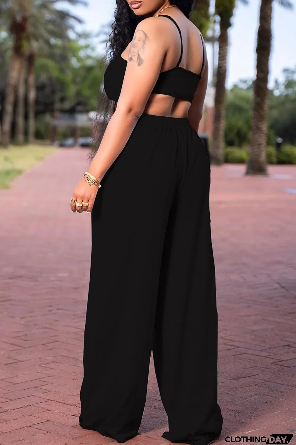 Grey Fashion Casual Solid Backless Asymmetrical Spaghetti Strap Sleeveless Two Pieces