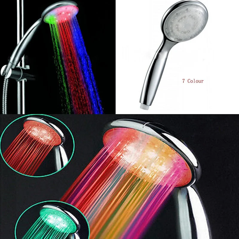 LED Anion Shower SPA Shower Head Pressurized Water - Saving Temperature Control Colorful Handheld Big Rain Shower