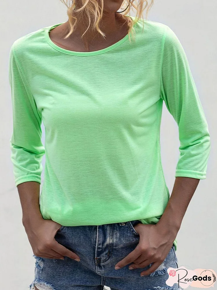 Crew Neck Simple Basic Top