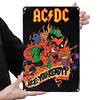 AC/DC - Panneaux en &eacute;tain m&eacute;tallique(20*30cm/30*40cm) - Musique