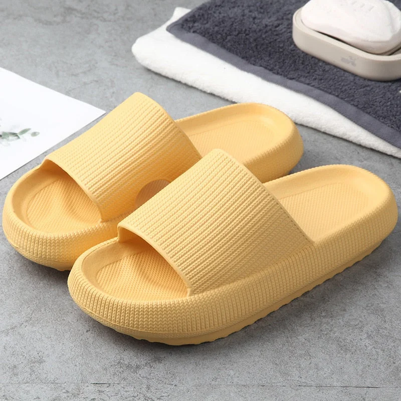 Women Thick Platform Slippers Indoor Bathroom Slipper Soft Eva Anti-Slip Couples Home Floor Slides Ladies Summer Shoes