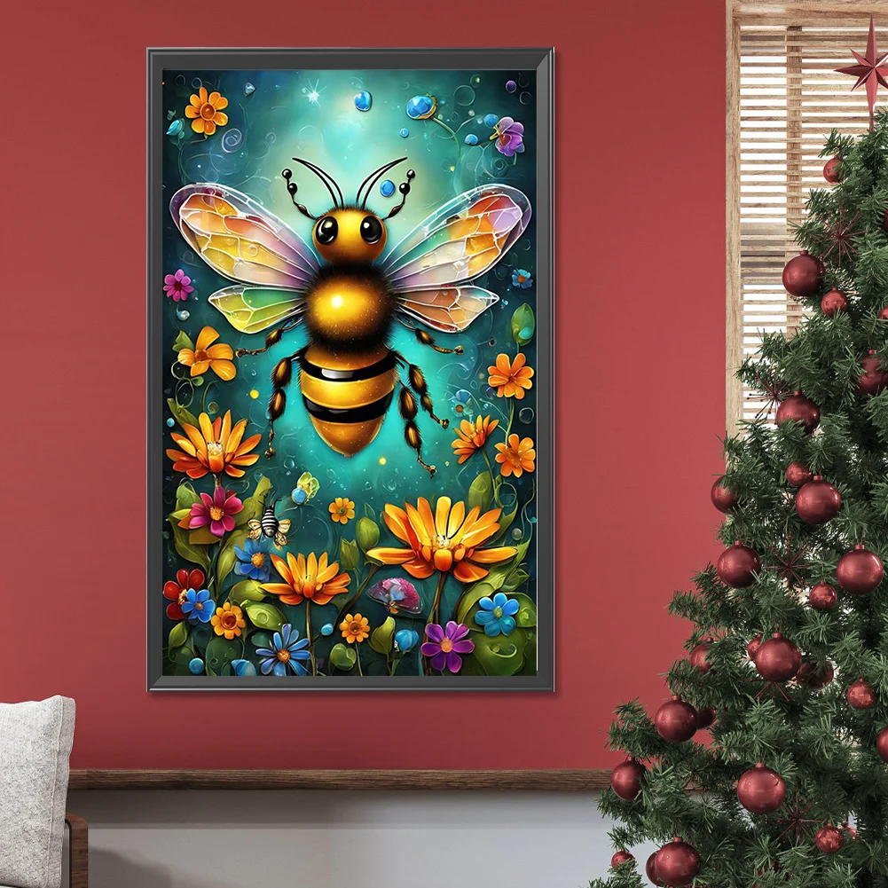 Diamond Painting - Full Round Drill - Flower Bee(Canvas|30*50cm)