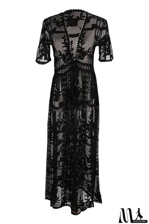 MidiSono - See Though Lace Cardigan