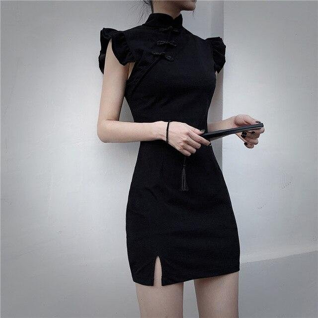 Cheongsam Style Ruffles Dress