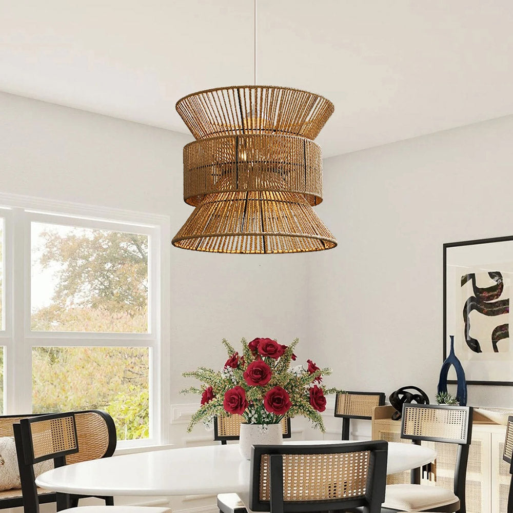 Rustic Hemp Rope Pendant Light