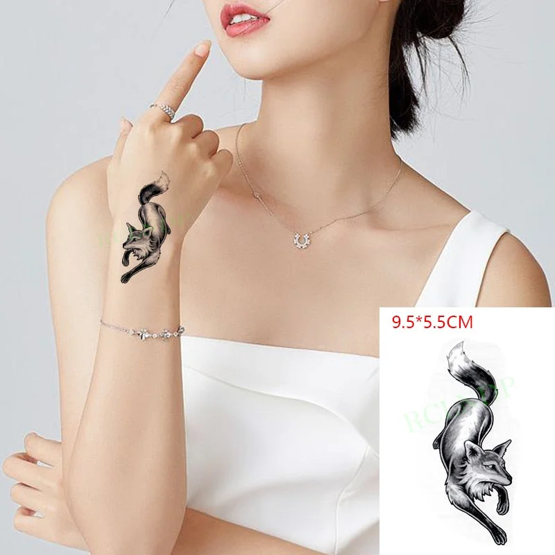 Waterproof Temporary Tattoo Sticker Animal Wolf Lion Eagle Tatto Flash Tatoo Hand Wrist Foot Arm Neck Fake Tattoos For Men Women