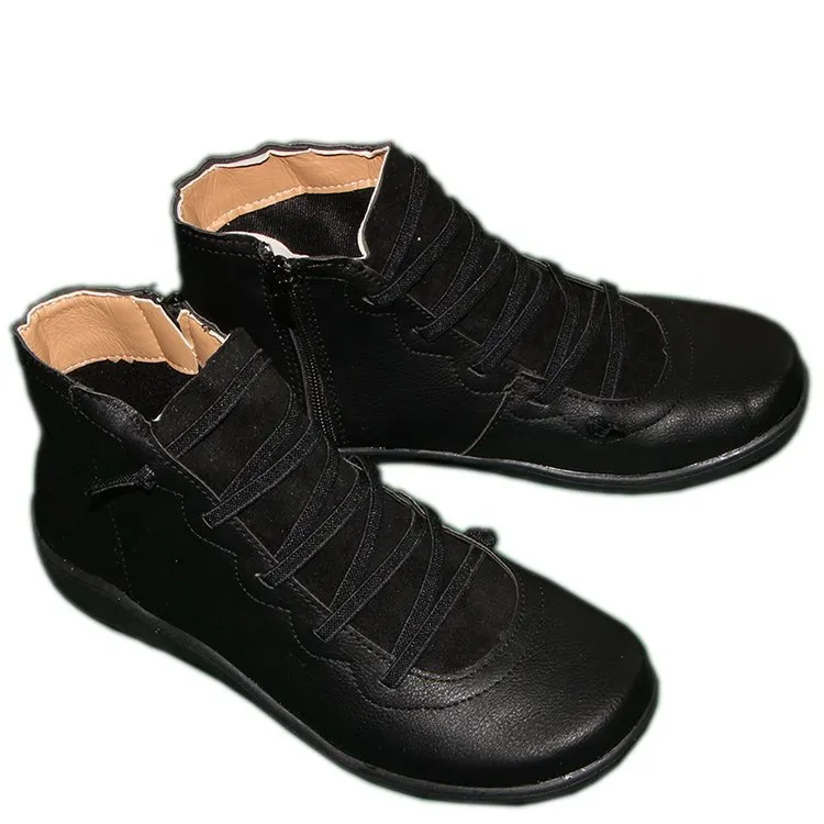 Breakj Breakj Women's Boots 2025 Autumn And Winter Large-Size Leisure Short Boots Women's Boots Flat Bottom Women's Boots
