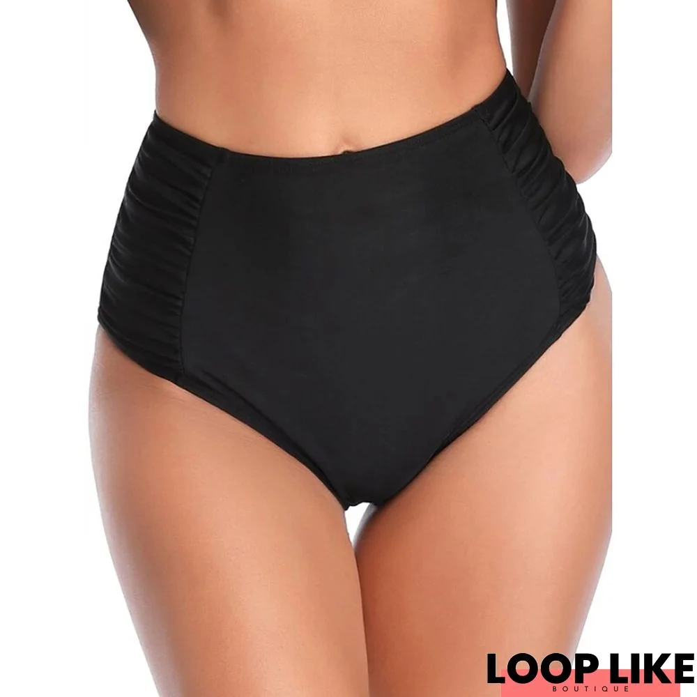 Women's Swimwear Bikini Bottom Normal Swimsuit High Waisted Solid Color Black Padded Strap Bathing Suits Sports Vacation Sexy / New