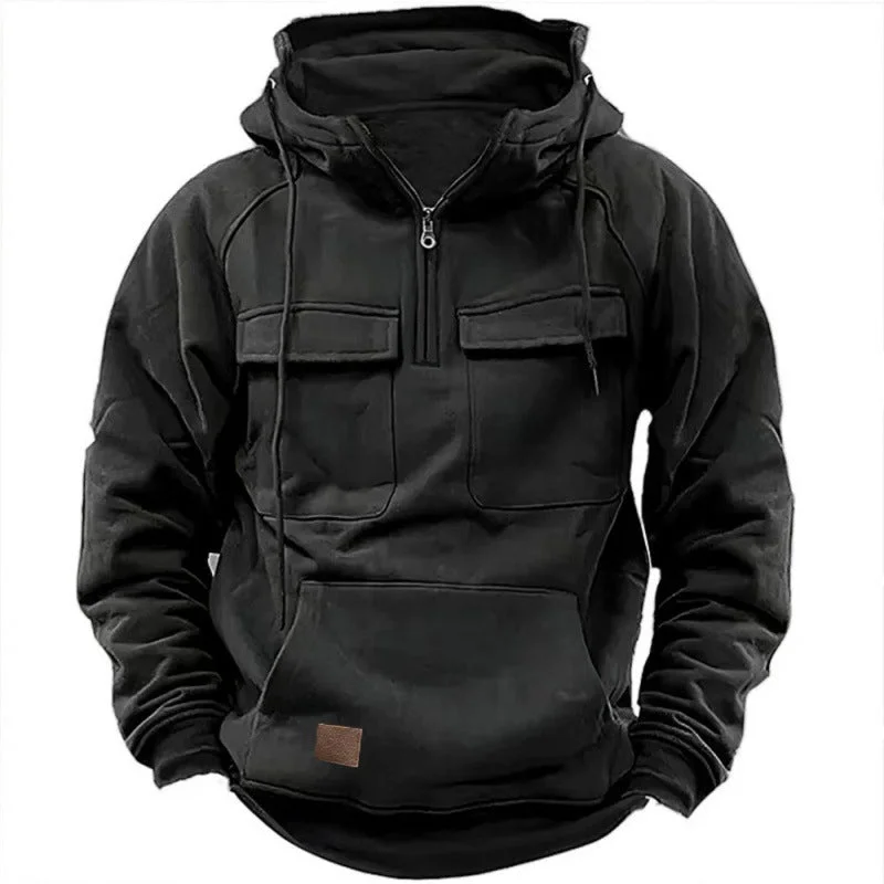 Hooded Solid Color Sweater Jacket