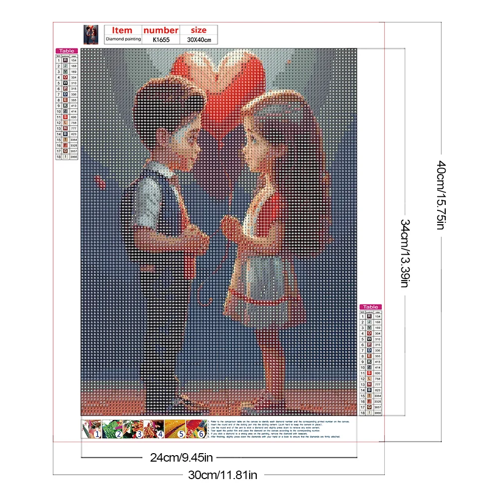 Diamond Painting - Full Round Drill - Kid Sweet Couple(Canvas|30*40cm)