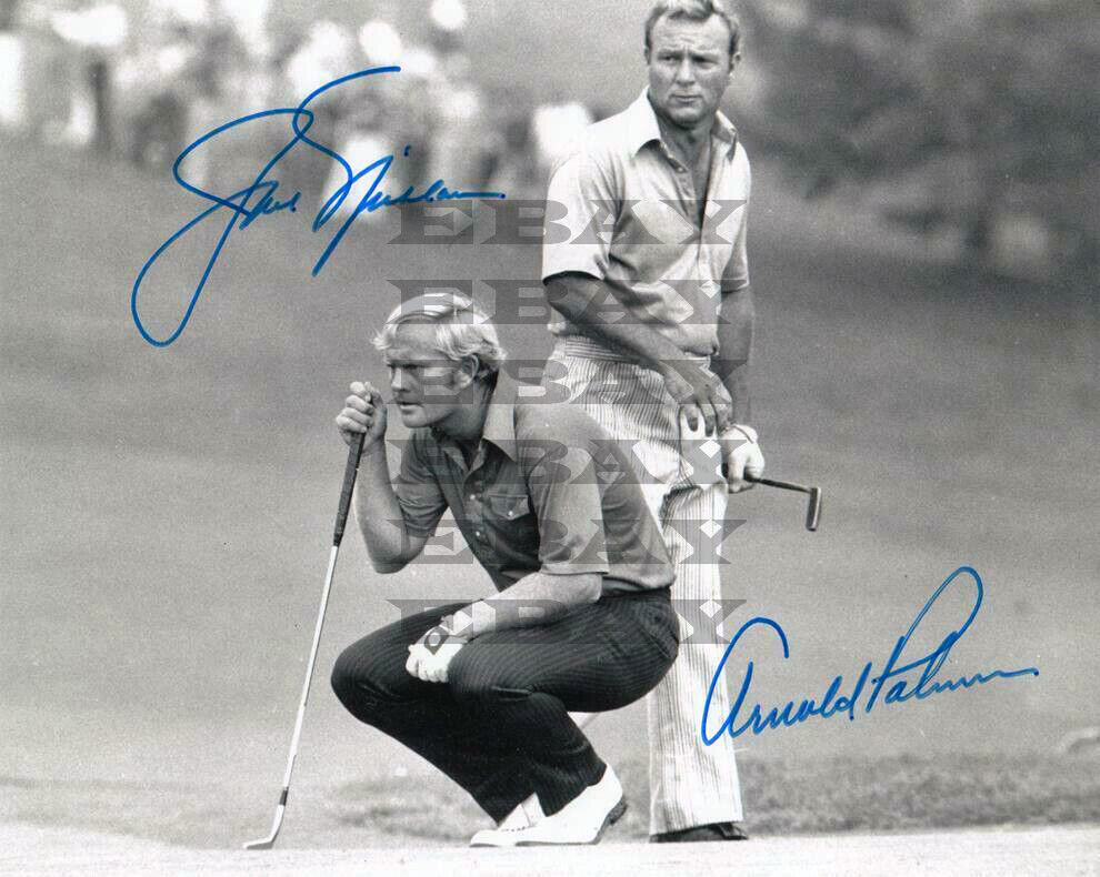 ARNOLD PALMER, JACK NICKLAUS Signed8x10 autographed Photo Poster painting Reprint